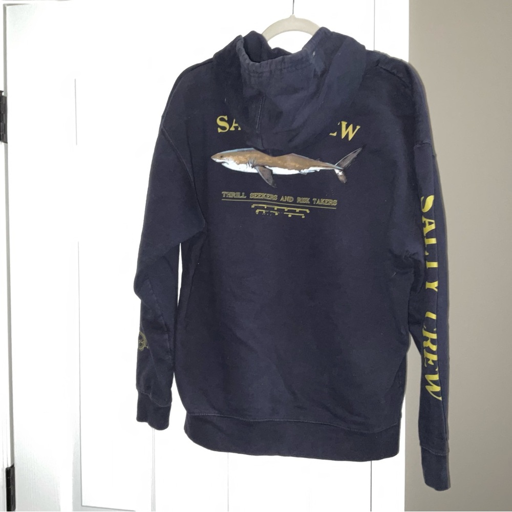 Salty Crew Dark Blue Hoodie with Yellow Accents SzL